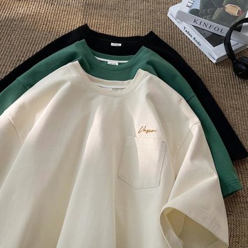 日系純棉t恤男短袖夏季潮流新款男裝衣服寬松休閑半截袖男士上衣