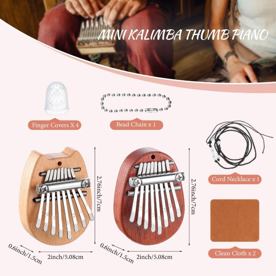 10 Pieces Keys Mini Kalimba Piano Set Include Mini Finger Thumb Piano wit