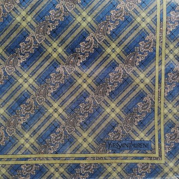 Yves Saint Laurent 復古手帕 節日禮物 佩斯利圖紋 19 x 18.5 英吋