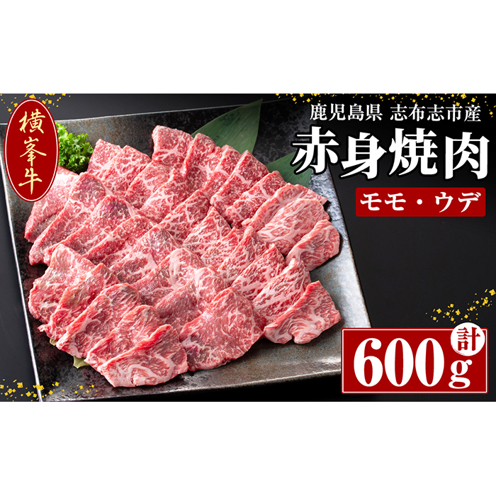 鹿児島県志布志市産(国産交雑種) 横峯牛の赤身焼肉(600g×1P) b0-165