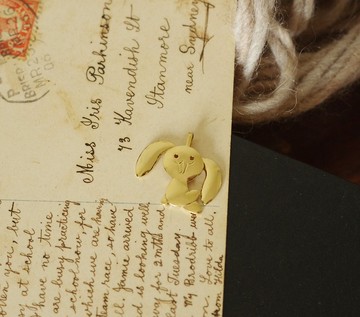 老又好古董珠寶 金色小兔子動物墜子 CH149