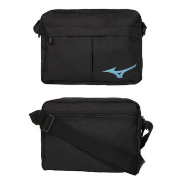 MIZUNO 側肩袋-臀包 斜背包 側背包 美津濃 33TSC51309 黑炫湖藍