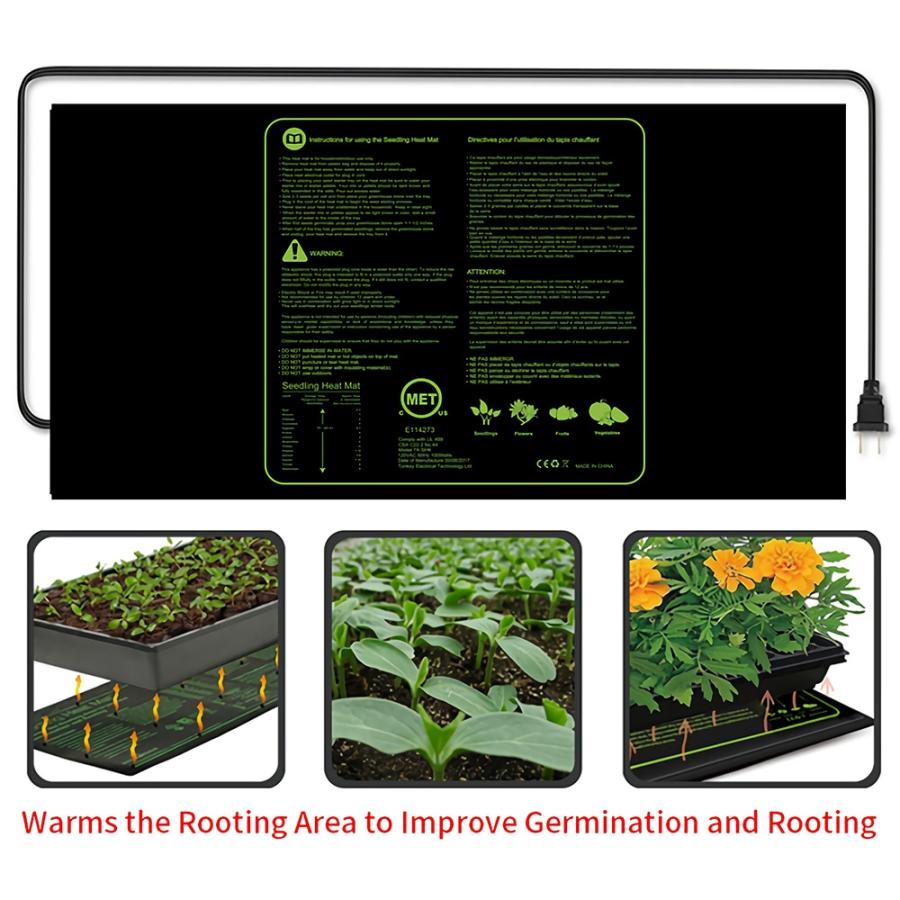 苗の暖房マット,温度コントローラー付き防水ヒートパッド,水耕種子発芽用カーペット