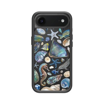 iPhone Air Mod NX -邊框背蓋組合 (相機按鈕) 黑 - Ocean Collection: Let's Sea 海洋系列：一路向海 - 海灘尋寶（冷色調）