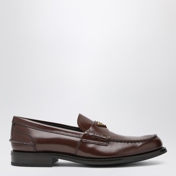Brushed leather moccasins in root color