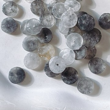 拾悦手作材料/隨機出貨有天然瑕疵邊角有坑/約12.5mm天然魔鬼水晶隔片/雲水晶/灰水晶/魔鬼雲/串珠DIY半成品/現貨