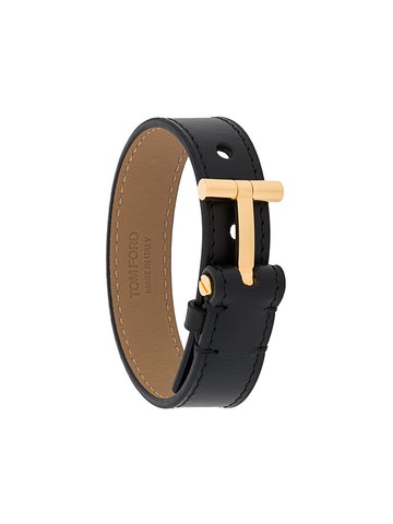 TOM FORD - T-logo buckle bracelet - women - Leather - One Size - Black