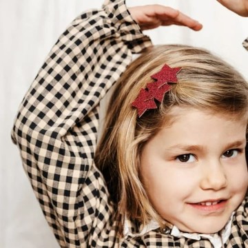 法國 Luciole et Petit Pois/ 髮夾/ Three stars- Raspberry