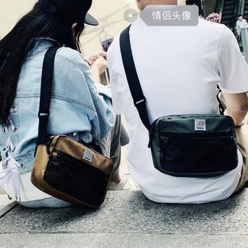 男女潮牌雙層嘻哈抖音輕便郵差包