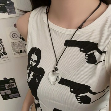 【台灣公司 可打統編】免運 韓國ins博主同款透明愛心長項鏈女簡約設計高級感鎖骨鏈配飾飾品 可開發票 全館五折 工廠現貨直銷 新品特價 z9211