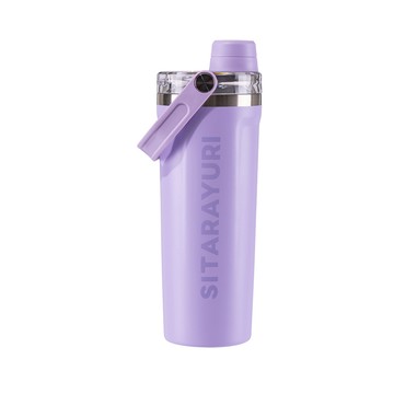 【H&R安室家】SITARAYURI 雙飲提把304不鏽鋼保溫瓶800ml(H82)紫