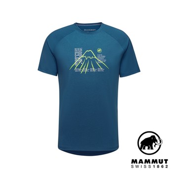 【Mammut長毛象】Mountain T-Shirt Fujiyama Men 防曬機能短袖T恤 深冰藍 男款 #1017-04501