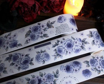 青瓷花 PET 和紙膠帶 5米卷