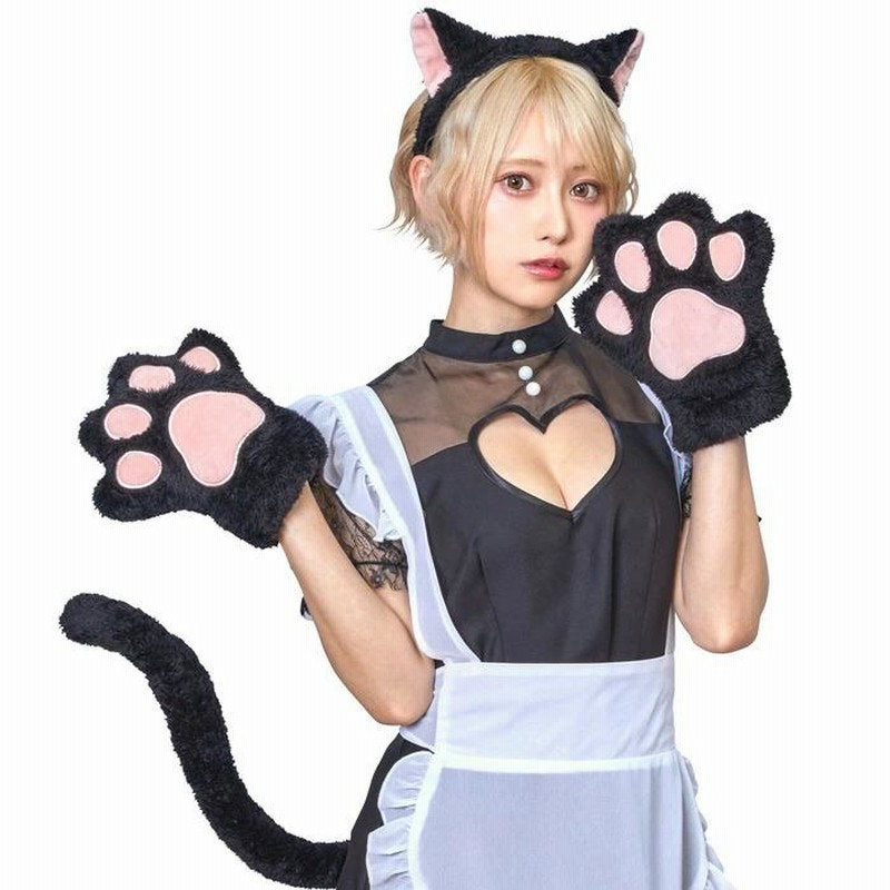 猫　肉球　グローブ　手袋　首輪　コスプレ　ロリータ　仮装　ねこ