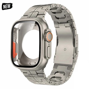 全包錶殼 全鈦合金錶帶 適用蘋果手錶 Apple Watch Ultra2 49mm 10代 s9 7 se 45 44