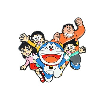 哆啦A夢金屬胸針 機器貓烤漆徽章 日係動漫書包配飾Pin