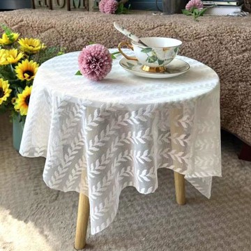 美式鄉村方巾桌布微波爐通用茶幾布床頭柜小桌布田園蕾絲白色蓋布