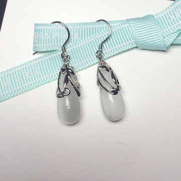 925純銀耳環貓眼石耳飾-典雅流行大方簡約生日情人節禮物女飾品73ia77【獨家進口】【米蘭精品】