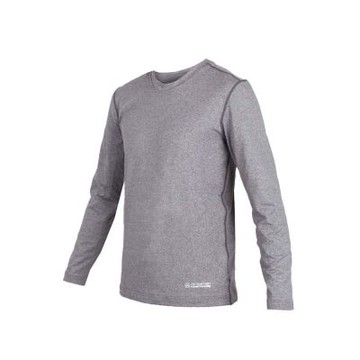 FIRESTAR 男圓領長袖刷毛保暖衣-長T T恤 長袖上衣 慢跑 A4001-17 麻花灰