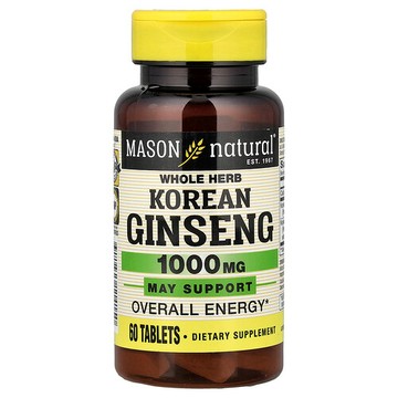 Mason Natural, 全草高麗人參，60 片