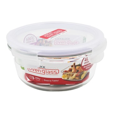 LocknLock 樂扣樂扣 耐熱玻璃微波烤箱兩用保鮮盒  白色 650ml  1個