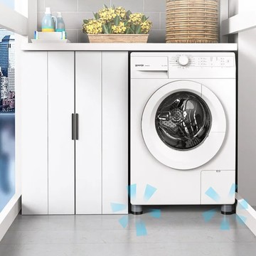 挪威森林減震防潮洗衣機增高腳墊-圓柱款(黑+二層灰8入)