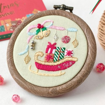 聖誕節準備好了 刺繡畫框 / 布藝畫板 / 刺繡掛飾