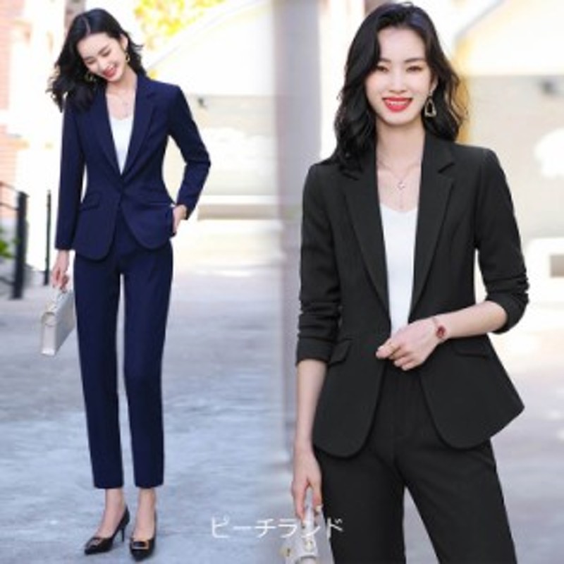 スーツ レディース パンツスーツ ピンク ブラック ネイビー グリーン ブラウン 代 30代 40代 セットアップ オフィス ビジネス 就活 面 通販 Lineポイント最大6 0 Get Lineショッピング