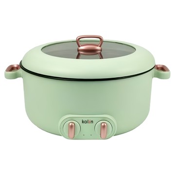 Kolin 歌林 日式雙溫控鴛鴦電火鍋 KHL-UD502E 384 x 328 x 206mm 淺墨綠 2450g 5L  384mm  1個