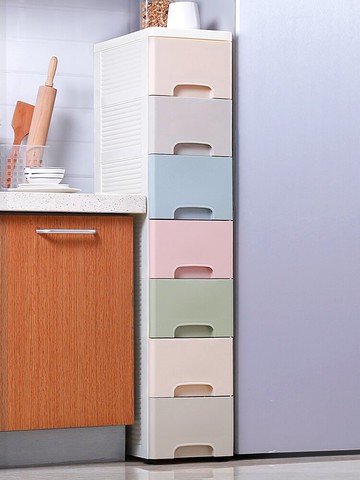 儲物縫隙櫃  20/25/30cm夾縫收納櫃抽屜式衛生間廚房置物架窄縫隙儲物櫃子35寬【MJ191536】