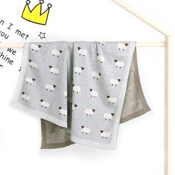 ins熱賣款春夏季嬰兒毯針織小綿羊抱毯寶寶防風蓋被