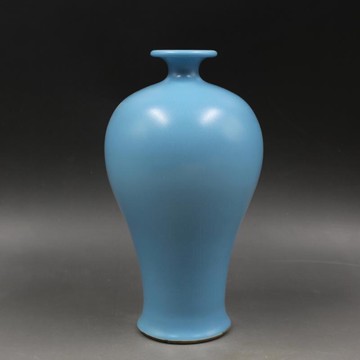 清雍正年制豆青釉梅瓶 全手工仿古瓷器 家居擺件 古董古玩收藏1入