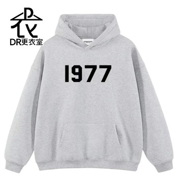 DR更衣室-連帽長T 簡約數字印花塗鴉口袋連帽上衣 運動 百搭 休閒 t恤 套頭衣 大尺碼5XL【NL665086】