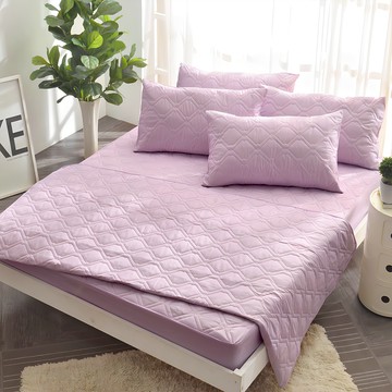 Pure One 床包式保潔墊 台灣製  魅力紫  加大(186 x 180cm)