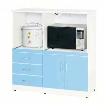 文創集-南亞塑鋼   亞特 南亞塑鋼3.6尺二開門雙拉盤三抽中高電器櫃/餐櫃/收納櫃-108.9x42.8x112cm免組