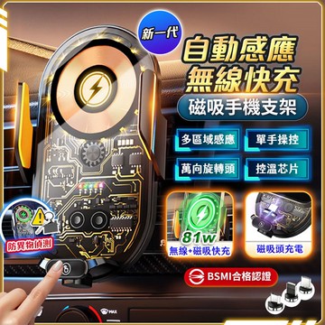 u-ta車用磁吸透明15W無線充電盤AP8(自動開合 MagSafe磁吸 出風口導航支架 汽車