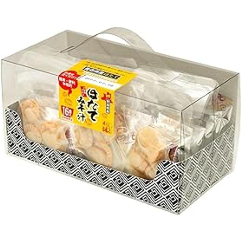 ほたてみそ汁 16食（具16食×調味みそ16食）・クリアBOX入り・お徳用サイズ・青森県産・しじみちゃん本舗・生みそ