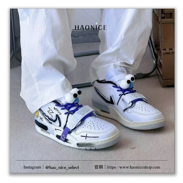 【HAO NICE】惡作劇訂製款Air Jordan Legacy 312️藝術塗鴉 街頭元素 皮革 白金 高筒籃球鞋