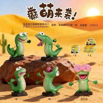 ✨動感 精選✨小紅書新款癲萌來襲蜥蜴搞笑卡通車載創意搞怪潮玩盲盒擺件