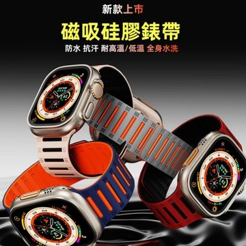 圓柱磁吸錶帶 運動款錶帶 適用 蘋果 Apple watch S11 10 9 8 7 6 5 SE3 手錶帶 手腕錶帶