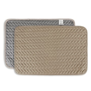 日式純棉拼布地墊 40x60cm 淺咖