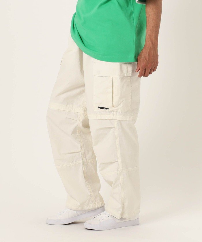 STREET WEAR/ヴィジョンストリートウェア】/LSカーゴZIP OFFパンツ/メンズ 28オフホワイト  通販 LINEポイント最大1.0%GET LINEショッピング