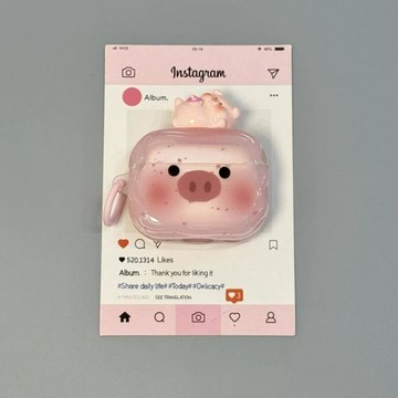 ins可愛立體趴趴小豬適用於airpods pro2代4代藍牙耳機殼保護套3