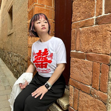 復古 T-shirt－紅囍　男女皆宜　禮物推薦