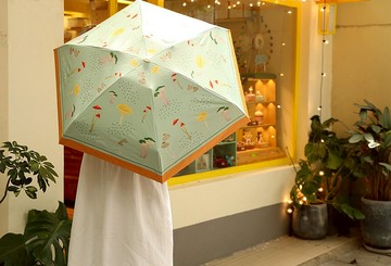 NoMatch不合設計復古插畫橘子印花防紫外線口袋傘膠囊mini防曬傘