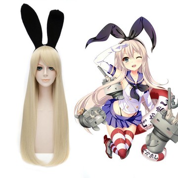 【艾麗絲】艦隊collection~島風 淡金色  高溫絲 cos假發