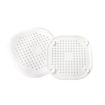 Axis 艾克思 方形地板/水槽TPR吸盤式排水濾網蓋 白色  2個  1入