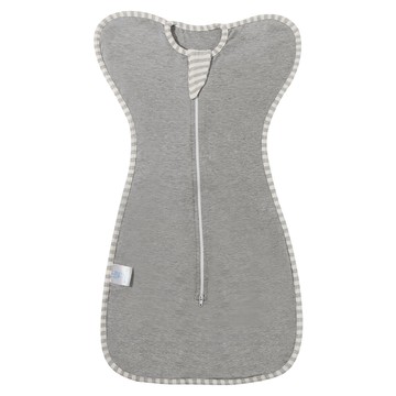 insular 茵秀麗 彈力棉質嬰兒蝴蝶型包巾 0~9個月適用 S 不開袖 灰色