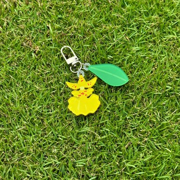 【JUJU ORCHID 啾啾蘭】黃文心蘭-造型壓克力吊飾