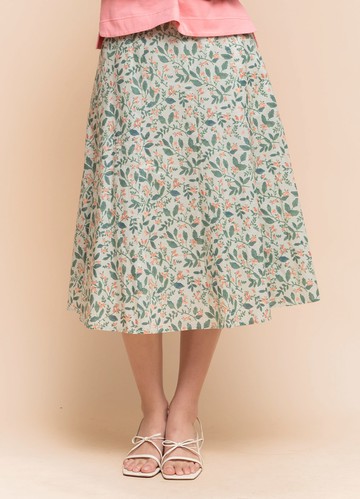 花葉盎然棉質印花九片裙